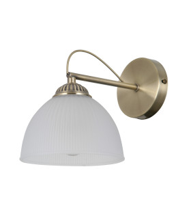 Moreti Wall Lamp Antique Brass with White Glass Shade-1