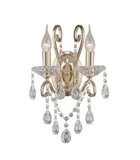 Wall Lamp Switched 2 Candle Light French Gold, Crystal - 1