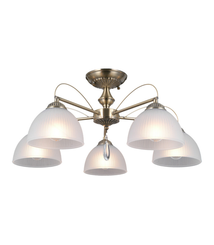 Moreti Multi Arm Semi Flush Ceiling Lamp Antique Brass 5xE27-2