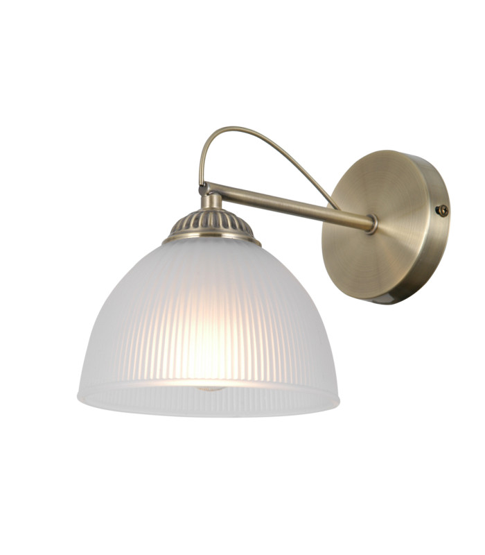 Moreti Wall Lamp Antique Brass with White Glass Shade-2