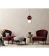 Pieve Globe Pendant Ceiling Light Burgundy Red Purple Matt White 3000K-5