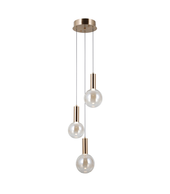 Strela Cluster Pendant Ceiling Light Gold 3000K Warm White 3xLED-2