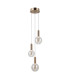 Strela Cluster Pendant Ceiling Light Gold 3000K Warm White 3xLED-2
