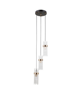 Taraso Cluster Pendant Ceiling Light Matt Black Gold 3xE14-1