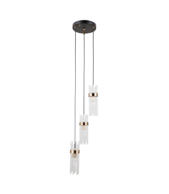 Taraso Cluster Pendant Ceiling Light Matt Black Gold 3xE14-1