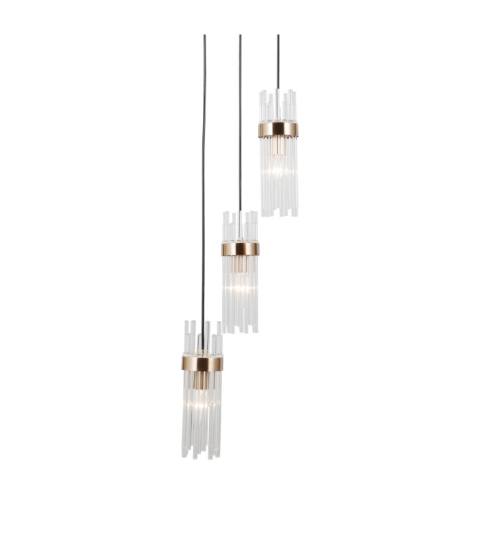 Taraso Cluster Pendant Ceiling Light Matt Black Gold 3xE14-3