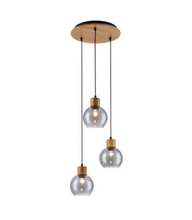 Velma Cluster Pendant Ceiling Light Wood 3xE27-2