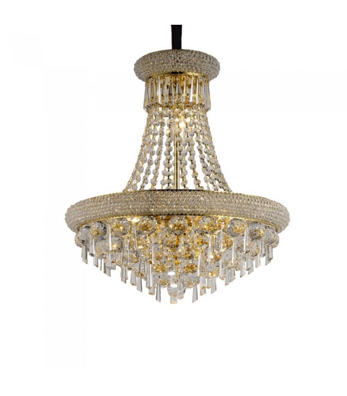 Ceiling Pendant Chandelier 9 Light French Gold, Crystal - 1