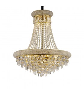 Ceiling Pendant Chandelier 13 Light French Gold, Crystal - 1
