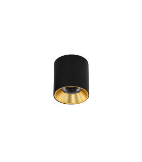 Altisma 7.5cm Surface Mounted Downlight Matt Black Gold 3000K Warm White-1
