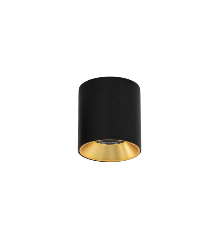 Altisma 7.5cm Surface Mounted Downlight Matt Black Gold 3000K Warm White-4