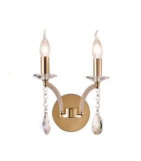 Wall Lamp Switched 2 Candle Light French Gold, Crystal - 1
