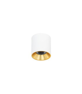 Altisma 7.5cm Surface Mounted Downlight Matt White Gold Inside 3000K Warm White-1