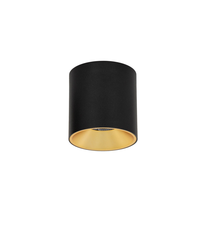 Altisma 9.5cm Surface Mounted Downlight Matt Black Gold Inside 3000K Warm White-4