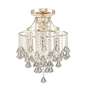Semi Flush Ceiling 4 Light E14 French Gold, Crystal - 1