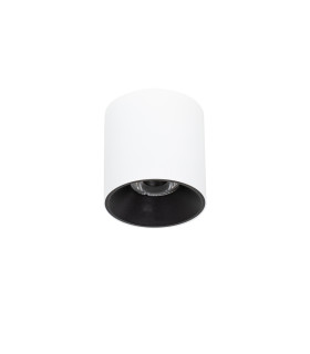 Altisma 9.5cm Surface Mounted Downlight Matt White Black Inside 3000K Warm White-1