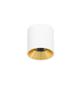 Altisma 9.5cm Surface Mounted Downlight Matt White Gold Inside 3000K Warm White-1