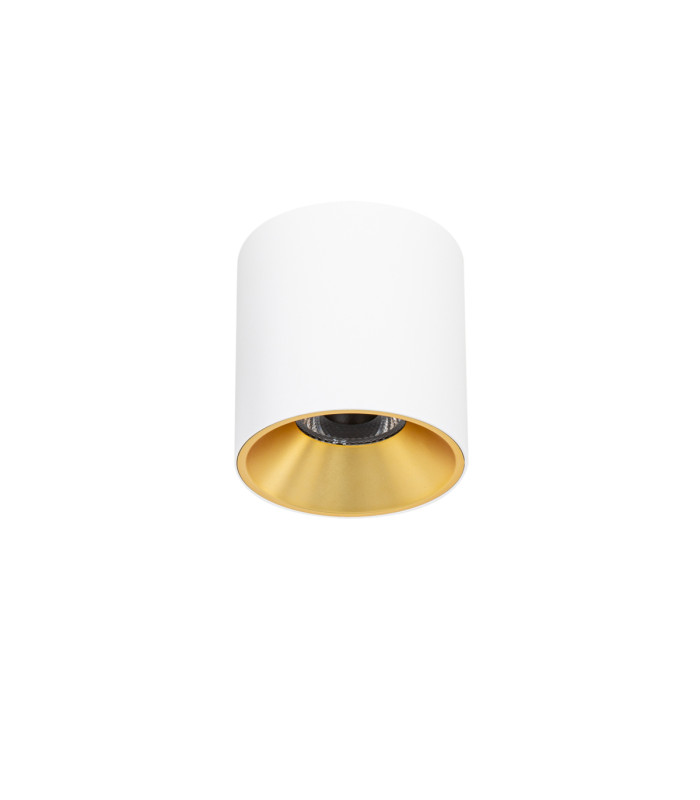 Altisma 9.5cm Surface Mounted Downlight Matt White Gold Inside 3000K Warm White-1
