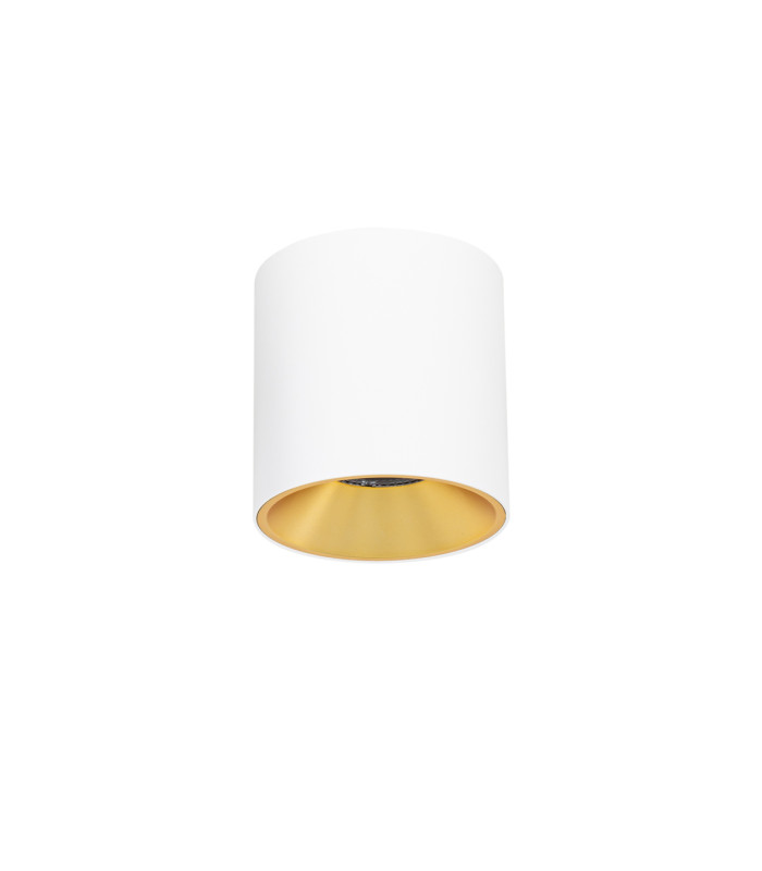Altisma 9.5cm Surface Mounted Downlight Matt White Gold Inside 3000K Warm White-4