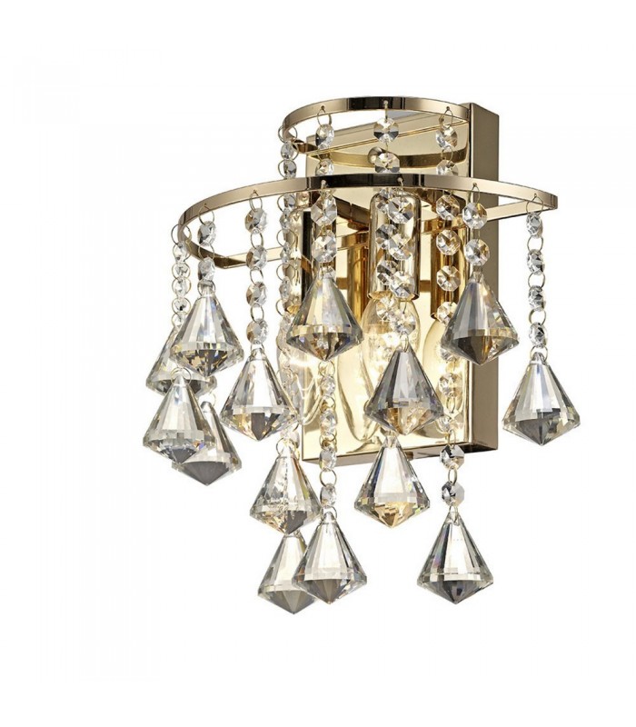 Wall Lamp Switched 2 Light E14 French Gold, Crystal - 1