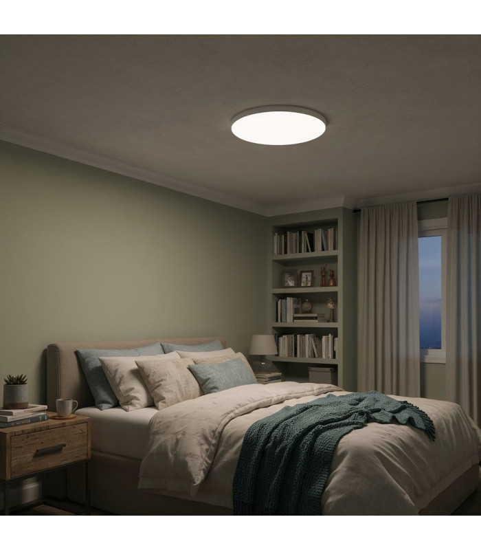 Ateia LED Semi Flush Ceiling Light White 3000K Warm White IP44-5