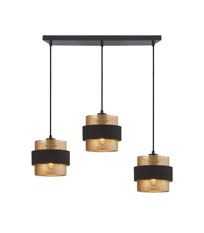 Bans Bar Pendant Ceiling Light Gold Black 3xE27-3