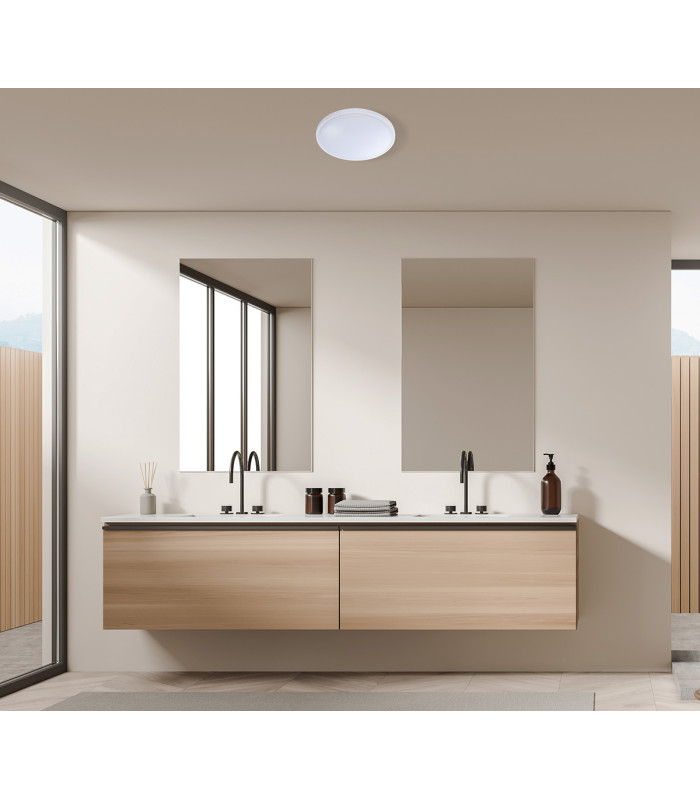 Borla 27cm Flush Ceiling Light White 4000K Neutral White-5