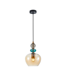 Busco Dome Pendant Ceiling Light Gold Amber-1