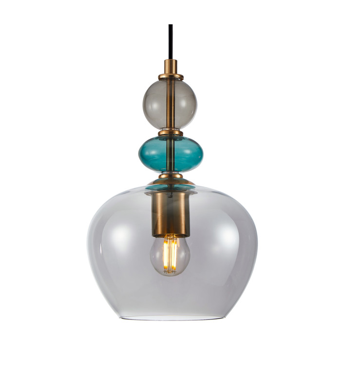 Busco 19cm Dome Pendant Ceiling Light Gold Black-2