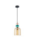 Busco 15cm Dome Pendant Ceiling Light Gold Black with Amber Shade-1