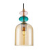 Busco 15cm Dome Pendant Ceiling Light Gold Black with Amber Shade-2