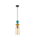 Busco 12cm Slim Pendant Ceiling Light Gold Black with Amber Shade-1