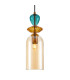 Busco 12cm Slim Pendant Ceiling Light Gold Black with Amber Shade-2