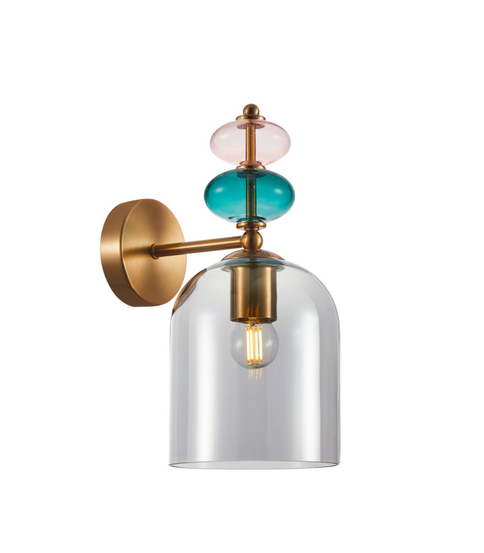 Busco Wall Lamp Gold with Smoked Shade-1