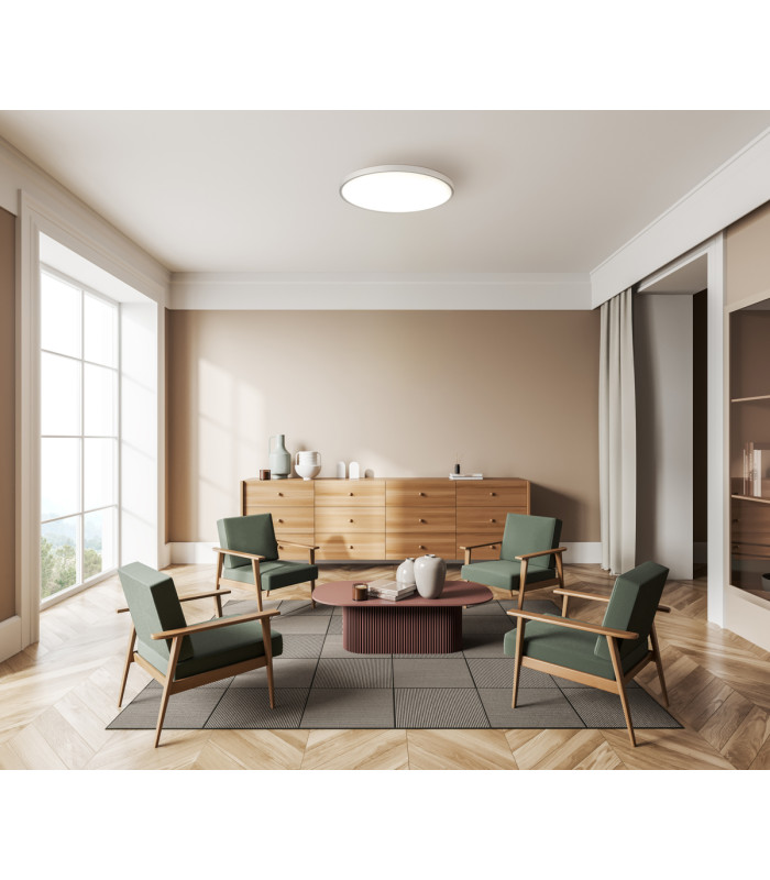 Calvi 48cm Flush Ceiling Light White 2800/4000/6000K-5