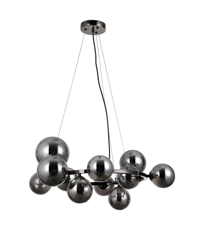 Canello Globe Pendant Ceiling Light Matt Black 11xG9-1