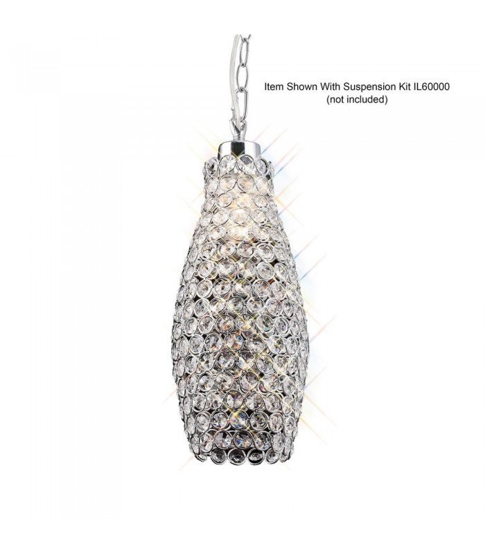 Crystal Drum SHADE ONLY Polished Chrome, Crystal - 1