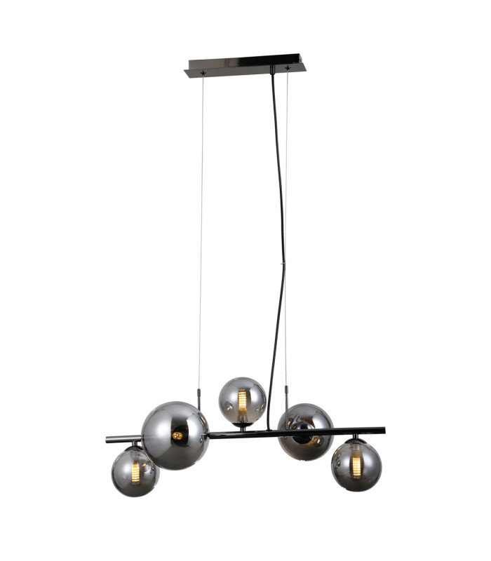 Canello Bar Pendant Ceiling Light Black Chrome 5xG9-1