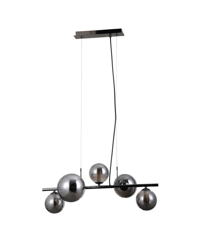 Canello Bar Pendant Ceiling Light Black Chrome 5xG9-2