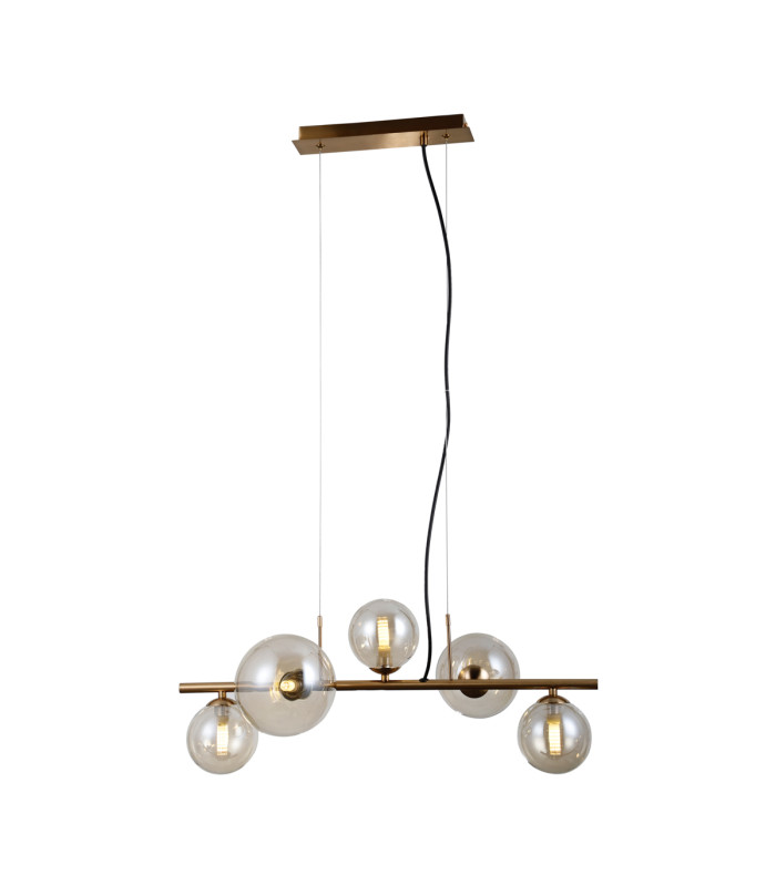 Canello Bar Pendant Ceiling Light Honey Brass 5xG9-1