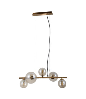 Canello Bar Pendant Ceiling Light Honey Brass 5xG9-2