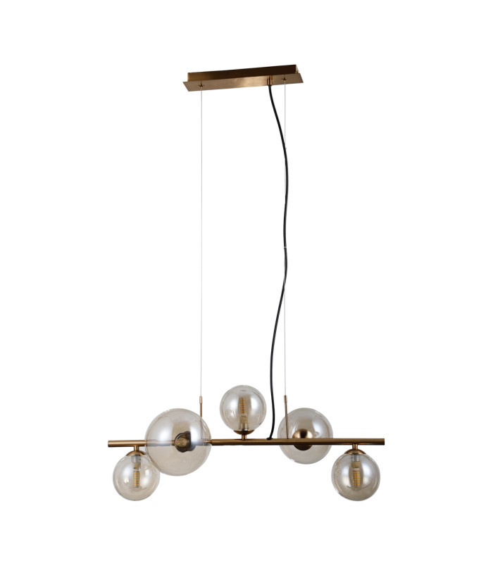 Canello Bar Pendant Ceiling Light Honey Brass 5xG9-2