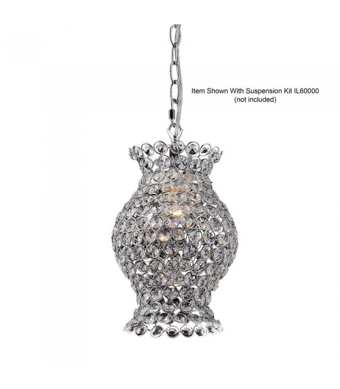 Crystal Vase SHADE ONLY Polished Chrome, Crystal - 1