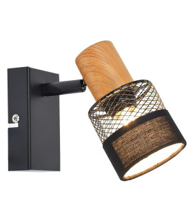Coletta Single Spotlight Black Wood Fabric-1