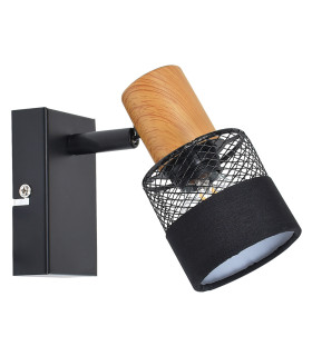 Coletta Single Spotlight Black Wood Fabric-4