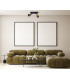 Coletta Twin Ceiling Spotlight Black Wood Fabric 2xE14-5