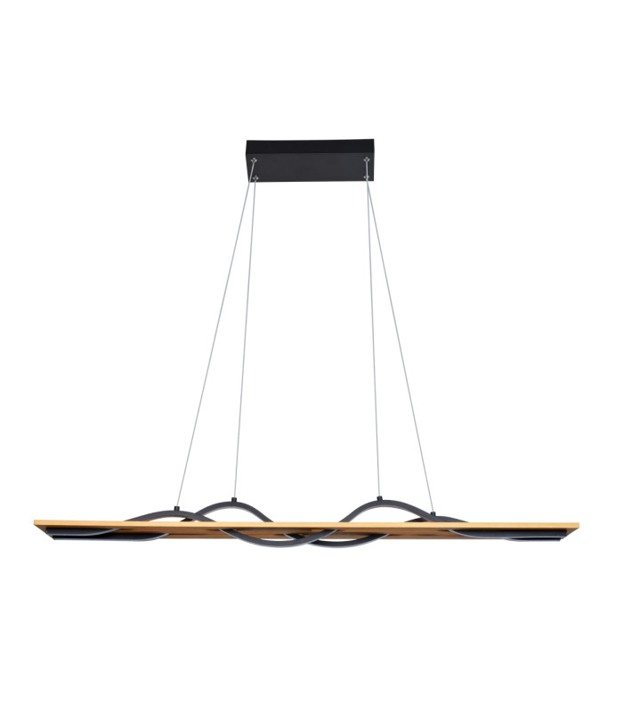 Conato Bar Pendant Ceiling Light Black 3000K Warm White 2xLED-2