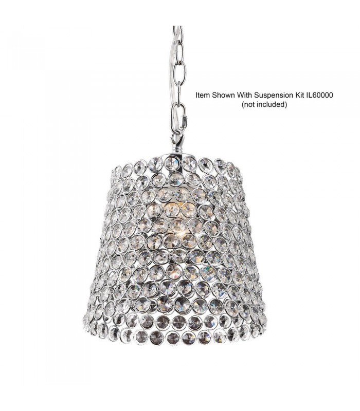 Crystal Lamp SHADE ONLY Polished Chrome, Crystal - 1