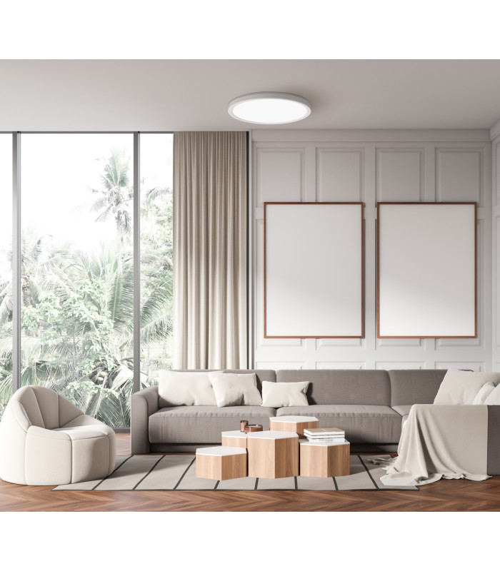 Corte Flush Ceiling Light White Front 2800/4000/6000K-5