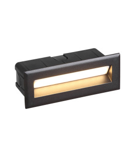 Erba 13.5cm Outdoor Recessed Wall Lamp Black 3000K Warm White IP65-1